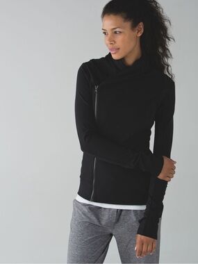 Lululemon Athletica Bhakti Jacket Asymmetrical Side Zipper Black